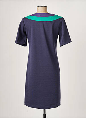 Robe mi-longue manches courtes manches courtes bleu PAUL BRIAL femme