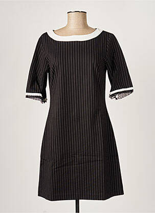 Robe mi-longue manches 3/4 manches 3/4 noir PAUL BRIAL femme