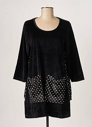 Tunique manches longues col rond noir G!OZE femme
