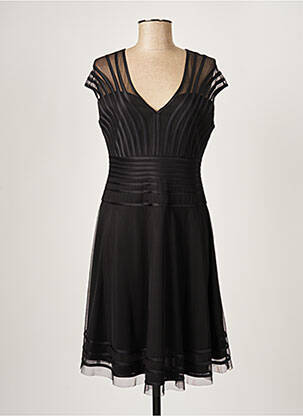 Robe mi-longue coupe fluide sans manche noir PAUL BRIAL femme