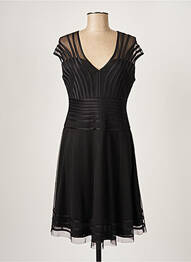 Robe mi-longue coupe fluide sans manche noir PAUL BRIAL femme