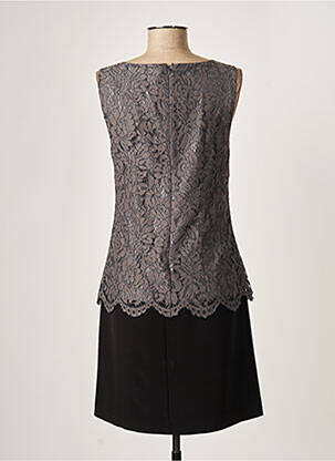 Robe mi-longue imprimé fleurs sans manche gris PAUL BRIAL femme