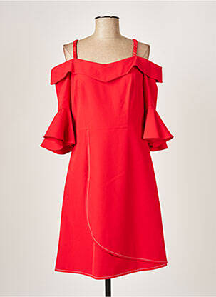 Robe mi-longue manches 3/4 manches 3/4 rouge PAUL BRIAL femme