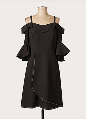 Robe mi-longue manches 3/4 manches 3/4 noir PAUL BRIAL femme