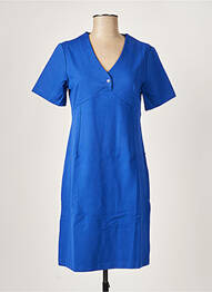 Robe mi-longue manches courtes manches courtes bleu PAUL BRIAL femme