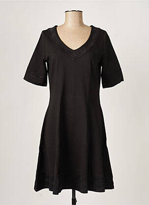 Robe mi-longue manches courtes manches courtes noir PAUL BRIAL femme