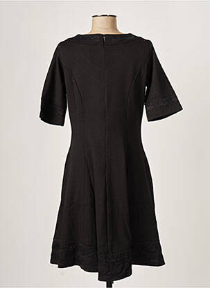 Robe mi-longue manches courtes manches courtes noir PAUL BRIAL femme
