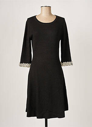 Robe pull tissage lainage manches 3/4 noir PAUL BRIAL femme