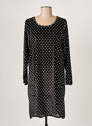 Robe mi-longue manches longues manches longues noir G!OZE femme