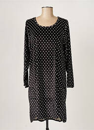 Robe mi-longue manches longues manches longues noir G!OZE femme