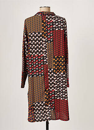 Robe mi-longue coupe fluide manches longues rouge G!OZE femme