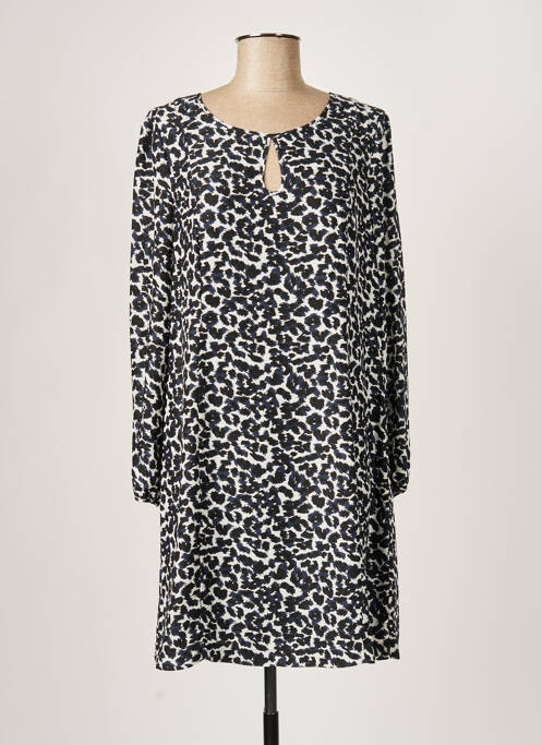 Robe mi-longue manches longues manches longues bleu PAUL BRIAL femme