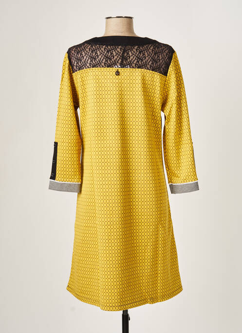 Robe mi-longue jaune MALOKA pour femme