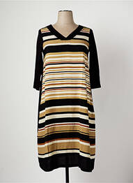 Robe mi-longue manches 3/4 manches 3/4 marron G!OZE femme