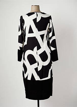 Robe mi-longue imprimé fantaisie manches longues noir G!OZE femme