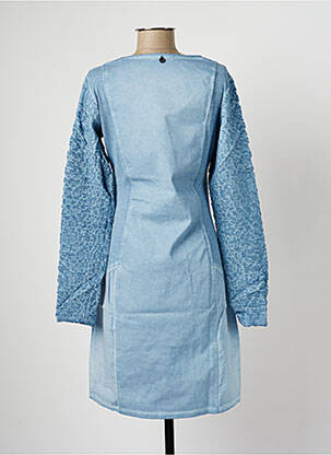 Robe mi-longue manches longues manches longues bleu MALOKA femme