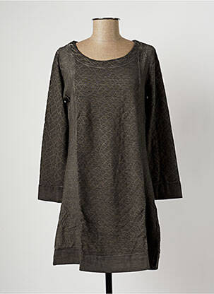 Robe courte coupe évasée manches longues vert MALOKA femme