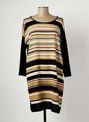 Robe mi-longue manches longues manches longues marron G!OZE femme