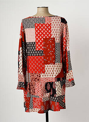 Robe courte coupe évasée manches longues rouge G!OZE femme