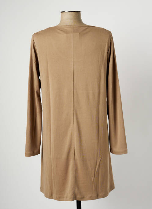 Robe courte coupe évasée manches longues marron G!OZE femme