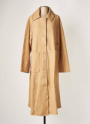 Manteau long coupe droite sans capuche beige G!OZE femme