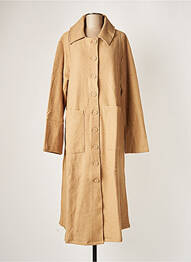 Manteau long coupe droite sans capuche beige G!OZE femme