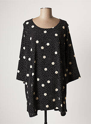 Tunique manches longues tissage crêpe noir G!OZE femme