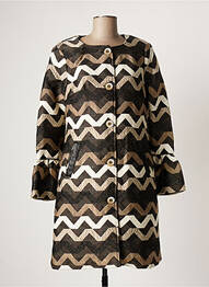 Manteau long coupe cintrée sans capuche marron PAUL BRIAL femme