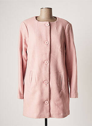 Manteau long coupe droite sans capuche rose PAUL BRIAL femme