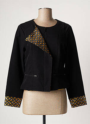 Veste casual col rond noir PAUL BRIAL femme