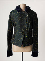 Veste casual col rond vert PAUL BRIAL femme