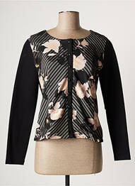 Veste casual col rond noir PAUL BRIAL femme