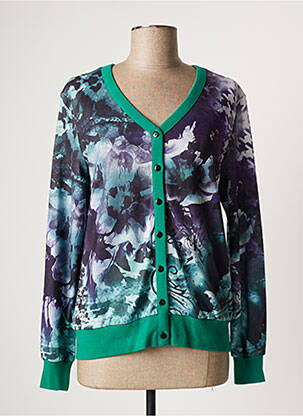 Gilet manches longues stretch vert PAUL BRIAL femme