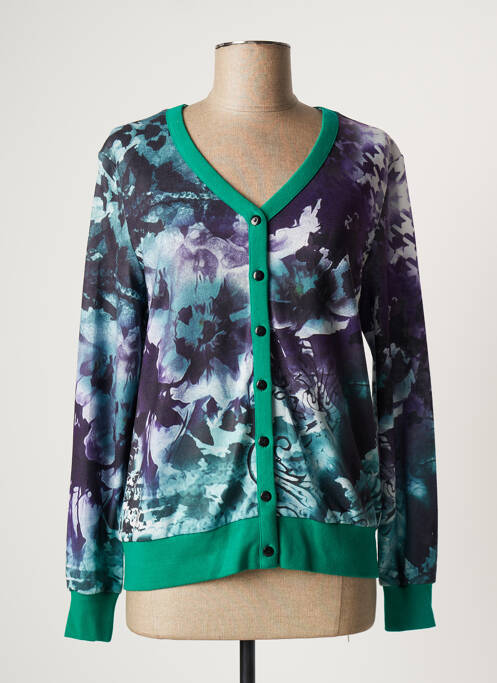 Gilet manches longues stretch vert PAUL BRIAL femme