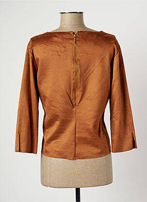 Blouse col rond manches 3/4 marron PAUL BRIAL femme