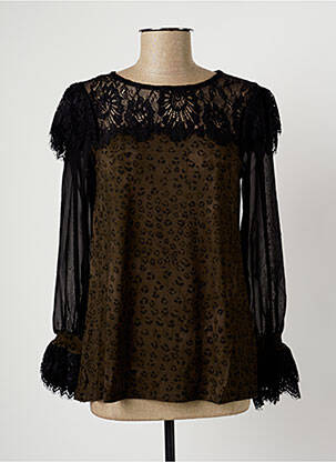 Top imprimé fantaisie manches longues vert PAUL BRIAL femme