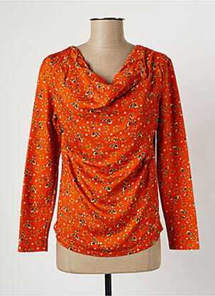 Top stretch manches longues orange PAUL BRIAL femme
