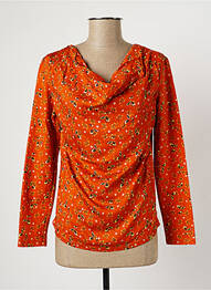 Top stretch manches longues orange PAUL BRIAL femme