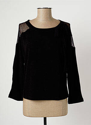 Pull coupe cintrée manches longues noir PAUL BRIAL femme