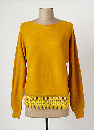 Pull coupe droite manches longues jaune PAUL BRIAL femme