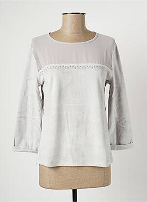 Top coupe cintrée manches 3/4 gris PAUL BRIAL femme