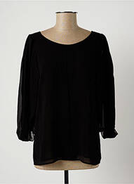 Blouse légère et transparente manches 3/4 noir PAUL BRIAL femme