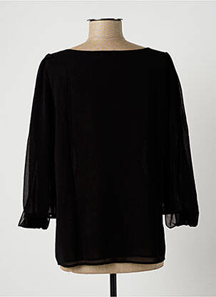 Blouse légère et transparente manches 3/4 noir PAUL BRIAL femme