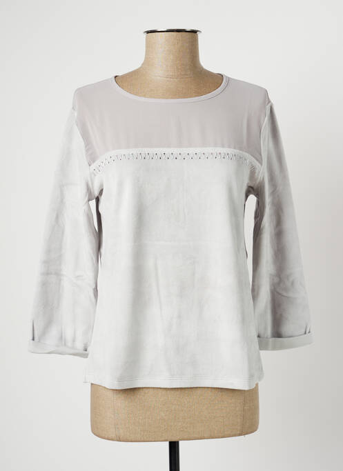 Top coupe cintrée manches 3/4 gris PAUL BRIAL femme