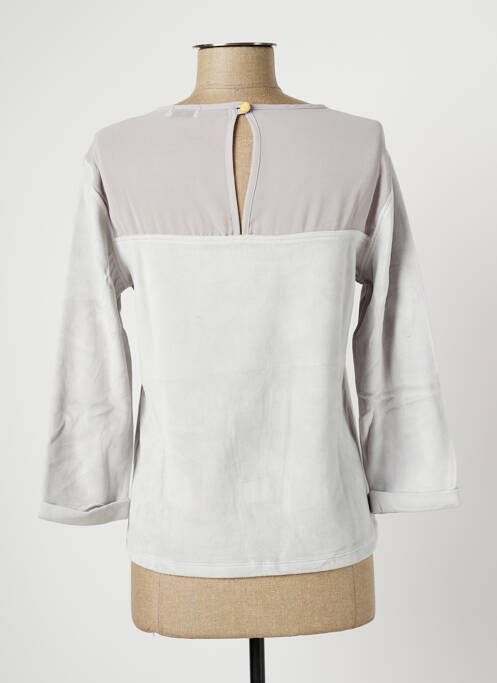 Top coupe cintrée manches 3/4 gris PAUL BRIAL femme