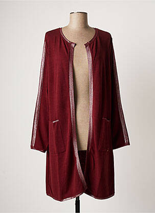 Gilet manches longues col rond rouge MALOKA femme