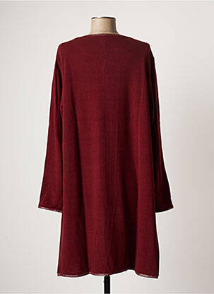 Gilet manches longues col rond rouge MALOKA femme