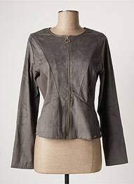 Veste casual col rond gris MALOKA femme