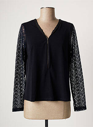 Blouse manches longues manches longues bleu MALOKA femme