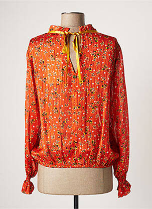Chemisier imprimé fleurs manches longues orange PAUL BRIAL femme